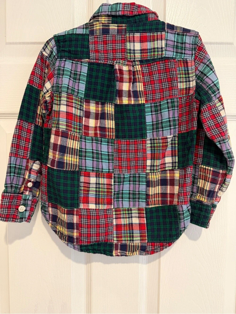 Gap Kids Patchwork Plaid Flannel Button Down Shirt Multicolor 4T